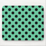 Black polka dots on mint green mouse pad<br><div class="desc">Black polka dots on mint green</div>