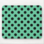 Black polka dots on mint green mouse pad<br><div class="desc">Black polka dots on mint green</div>