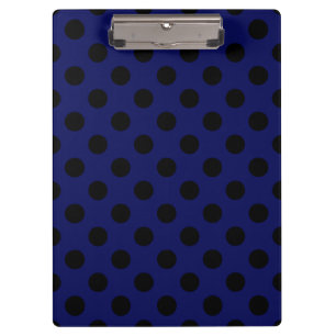 Black polka dots on navy blue clipboard