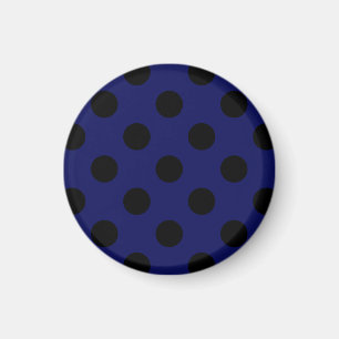 Black polka dots on navy blue magnet