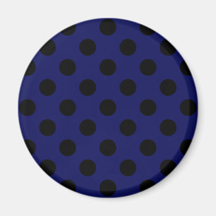 Black polka dots on navy blue magnet