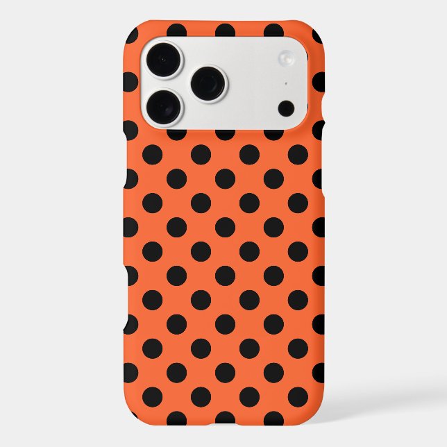 Black polka dots on orange (Back)