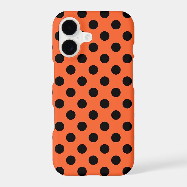 Black polka dots on orange (Back)