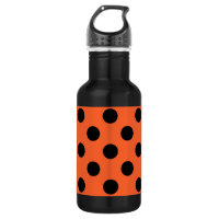 Black polka dots on orange