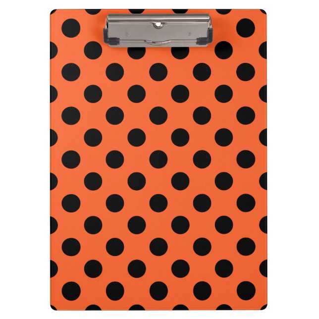 Black polka dots on orange clipboard (Front)