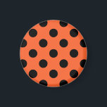 Black polka dots on orange magnet<br><div class="desc">Black polka dots on orange</div>