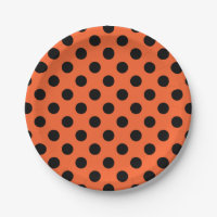 Black polka dots on orange
