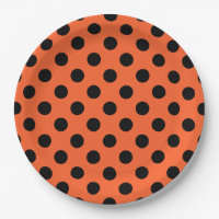 Black polka dots on orange