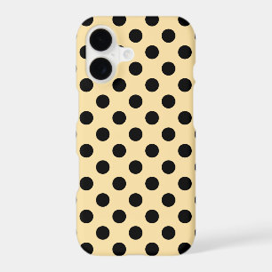 Black polka dots on pale yellow
