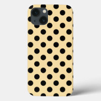 Black polka dots on pale yellow Case-Mate iPhone c