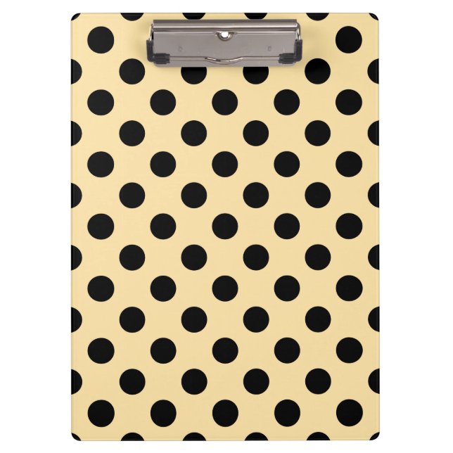 Black polka dots on pale yellow clipboard (Front)