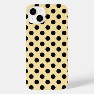 Black polka dots on pale yellow  iPhone 14 plus case