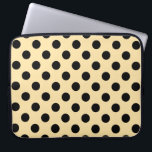 Black polka dots on pale yellow laptop sleeve<br><div class="desc">Black polka dots on pale yellow</div>