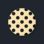 Black polka dots on pale yellow magnet<br><div class="desc">Black polka dots on pale yellow</div>
