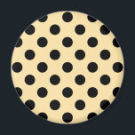 Black polka dots on pale yellow magnet<br><div class="desc">Black polka dots on pale yellow</div>