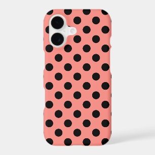 Black polka dots on peach