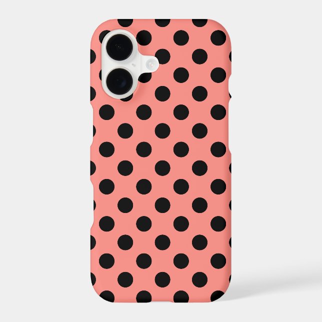 Black polka dots on peach  (Back)