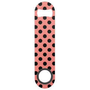 Black polka dots on peach