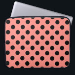 Black polka dots on peach laptop sleeve<br><div class="desc">Black polka dots on peach</div>