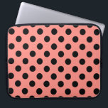 Black polka dots on peach laptop sleeve<br><div class="desc">Black polka dots on peach</div>