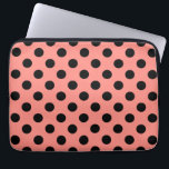 Black polka dots on peach laptop sleeve<br><div class="desc">Black polka dots on peach</div>