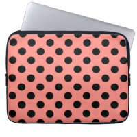 Black polka dots on peach