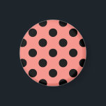 Black polka dots on peach magnet<br><div class="desc">Black polka dots on peach</div>