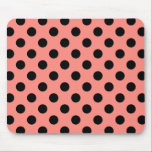 Black polka dots on peach mouse pad<br><div class="desc">Black polka dots on peach</div>