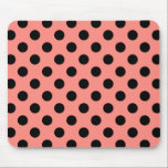 Black polka dots on peach mouse pad<br><div class="desc">Black polka dots on peach</div>