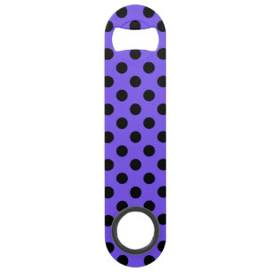 Black polka dots on periwinkle
