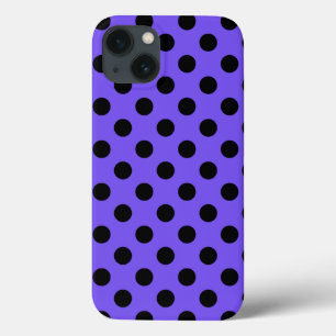 Black polka dots on periwinkle Case-Mate iPhone ca 13 Case