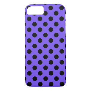 Black polka dots on periwinkle Case-Mate iPhone case