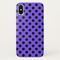 Black polka dots on periwinkle