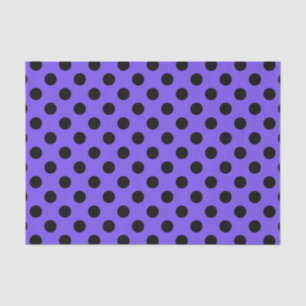 Black polka dots on periwinkle tissue paper