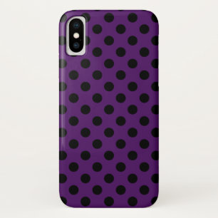 Black polka dots on plum purple Case-Mate iPhone case