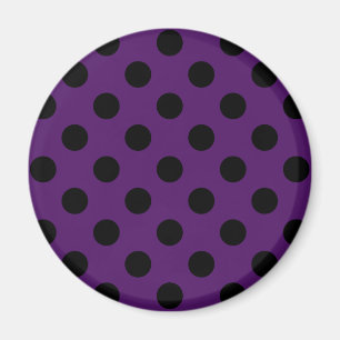 Black polka dots on plum purple magnet