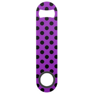 Black polka dots on purple