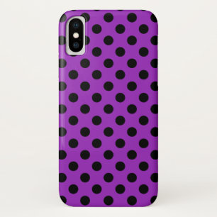Black polka dots on purple Case-Mate iPhone case