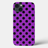 Black polka dots on purple Case-Mate iPhone case
