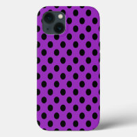 Black polka dots on purple Case-Mate iPhone case