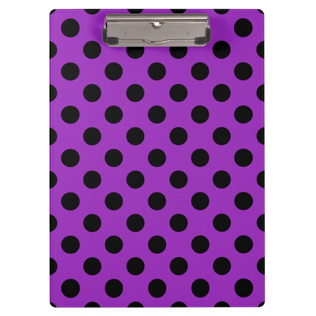 Black polka dots on purple clipboard (Front)