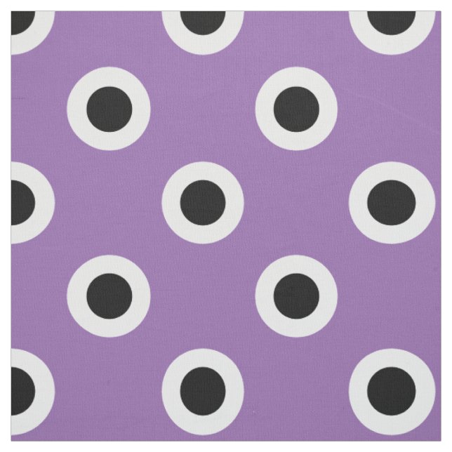 Black Polka Dots On Purple Fabric (Swatch)