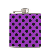 Black polka dots on purple