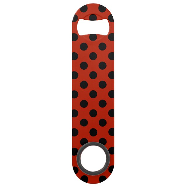 Black polka dots on red (Front)