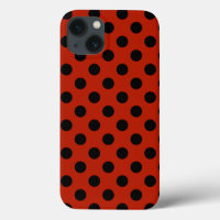 Black polka dots on red Case-Mate iPhone case