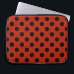 Black polka dots on red laptop sleeve<br><div class="desc">Black polka dots on red</div>