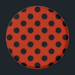 Black polka dots on red magnet<br><div class="desc">Black polka dots on red</div>