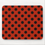 Black polka dots on red mouse pad<br><div class="desc">Black polka dots on red</div>