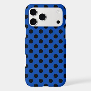 Black polka dots on royal blue