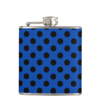 Black polka dots on royal blue